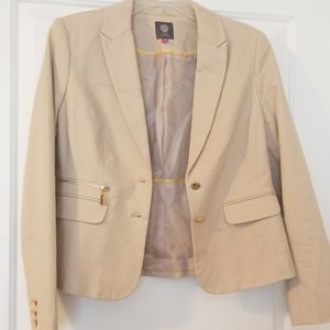 Vince Camuto Tan Blazer Gold Buttons